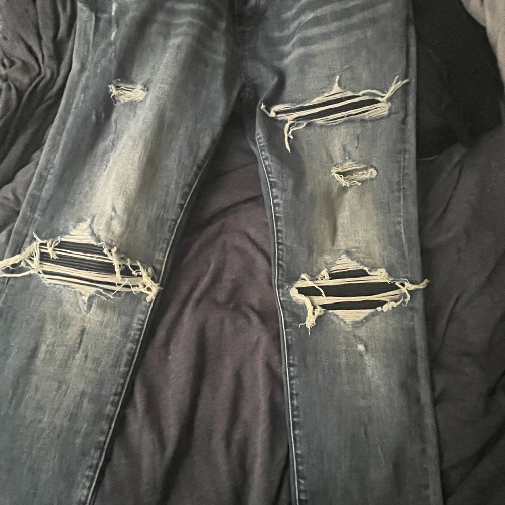 AMIRI Distressed Black Skinny Jeans